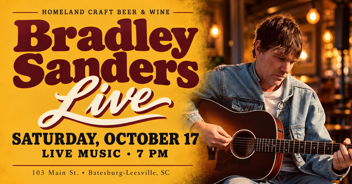 Bradley Sanders Live at Homeland Craft Beer & Wine on 2026-10-17