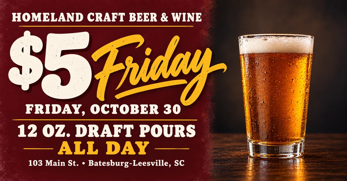 $5 Friday at Homeland Craft Beer & Wine on 2026-10-30