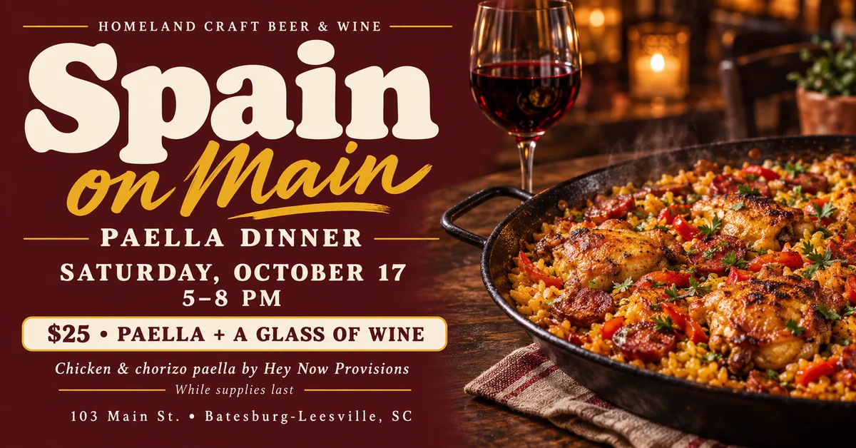 Spain on Main Paella Dinner at Homeland Craft Beer & Wine on 2026-10-17